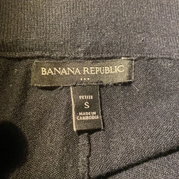 Banana Republic Kiera Cashmere joggers black drawstring waist banded ankle P SM